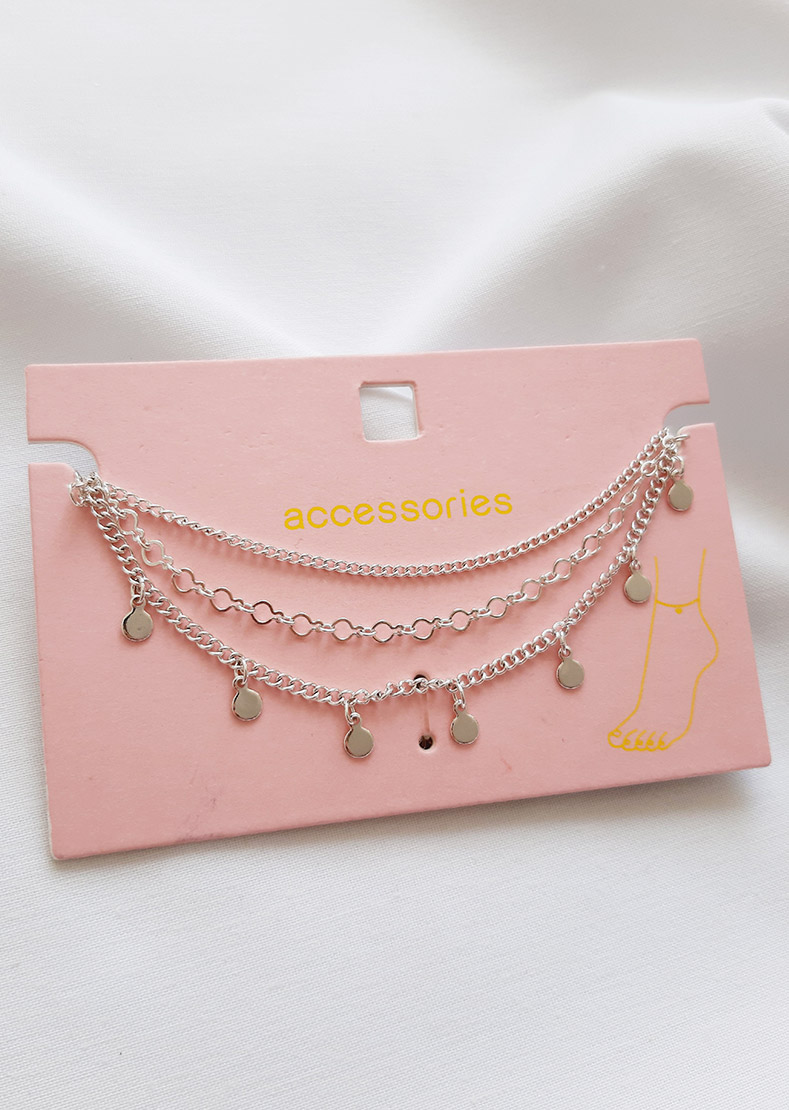 پابند زنجیری سه تایی آویز پولکی